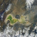 تصویر دریاچه ارومیه از دوربین فضانورد روسی